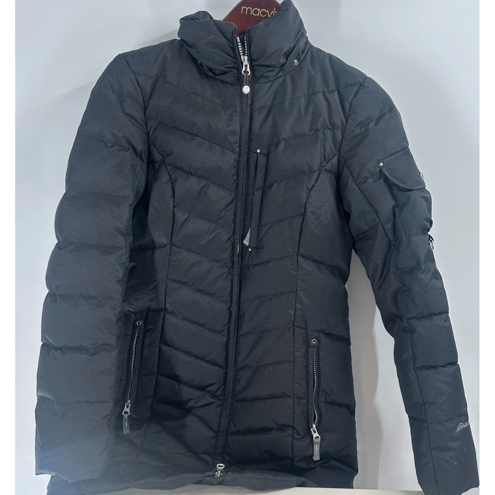 Eddie Bauer Full Zip Quilted Outdoor Western Parka Puffer Jacket Black Size S